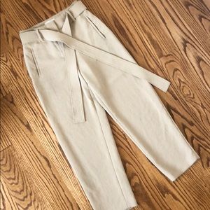 Beige wide leg business formal pant